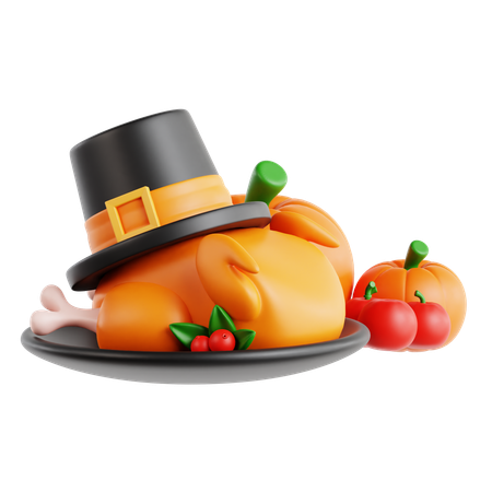 Nourriture de la table de Thanksgiving  3D Icon