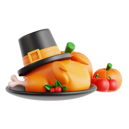 Nourriture de la table de Thanksgiving  3D Icon