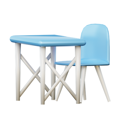 Table et chaise  3D Illustration