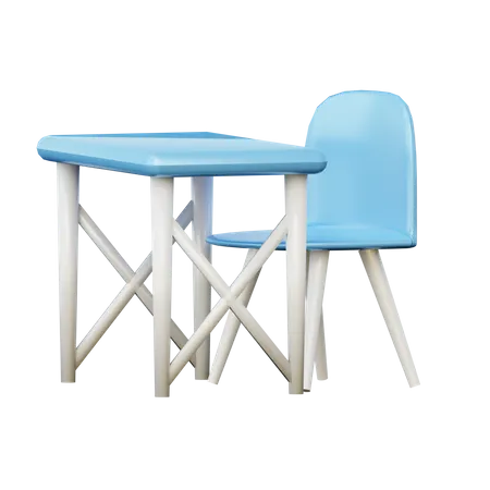 Table et chaise  3D Illustration