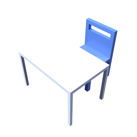 Table et chaise  3D Icon