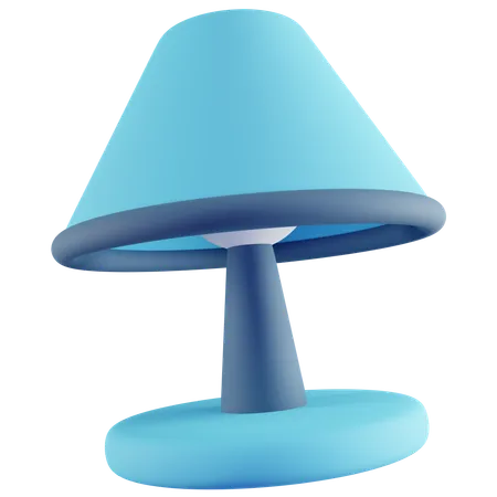 Table Lamp 3 D Icon With Blue Color 3D Icon