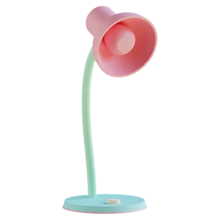 3 D Soft Pink Study Lamp With Transparent Background 3D Icon