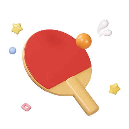 3 D Cartoon Table Tennis Sport Equipment Isolated On Pastel Background Icon Symbol Clipping Path Education 3 D Render Illustration 3D Icon