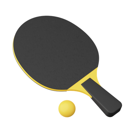 Table Tennis Bat And Ball  3D Illustration