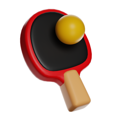 Table Tennis Paddle And Ball  3D Icon