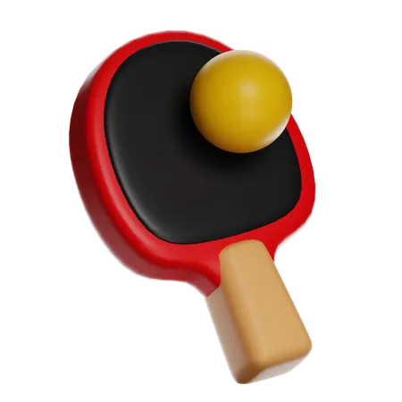 Table Tennis Paddle And Ball  3D Icon