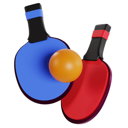 Table Tennis Paddles and Ball  3D Icon