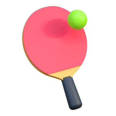 Table Tennis Racket And Ball  3D Icon