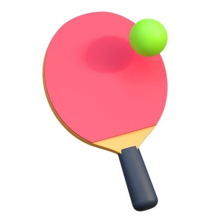 Table Tennis Racket And Ball  3D Icon