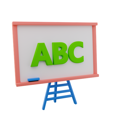 École de tableau blanc  3D Icon