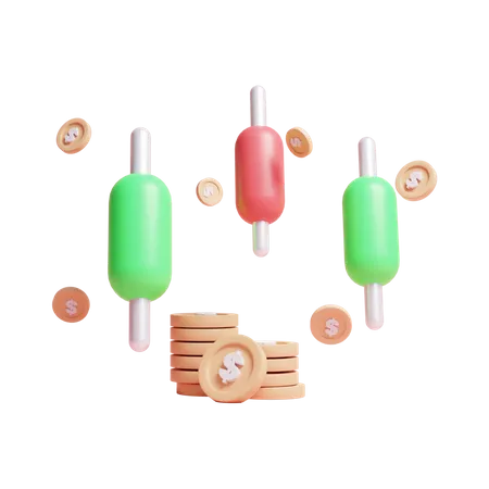 Tableau des bâtons de bougie  3D Icon