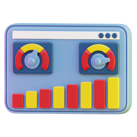 Croissance du tableau de bord  3D Icon