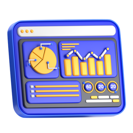 Tableau de bord d'analyse de données  3D Icon