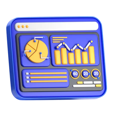 Tableau de bord d'analyse de données  3D Icon