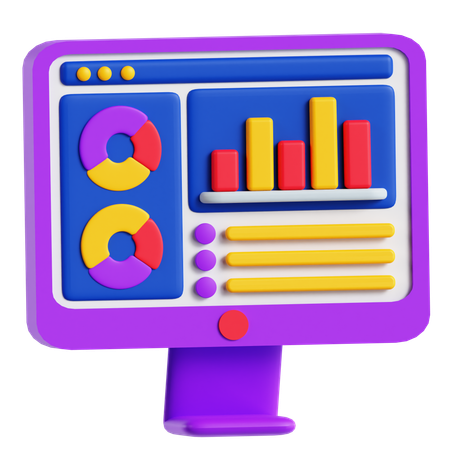Tableau de bord des technologies financières  3D Icon