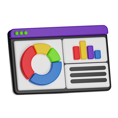 Tableau de bord financier  3D Icon