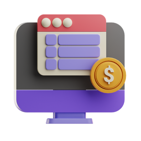 Tableau de bord financier  3D Icon
