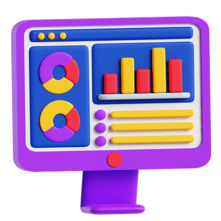 Tableau de bord des technologies financières  3D Icon