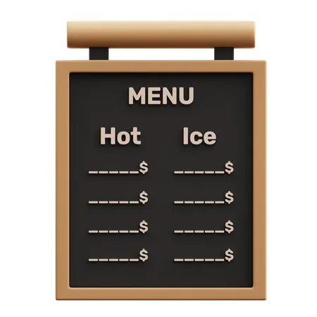 Tableau de menu des boissons  3D Icon