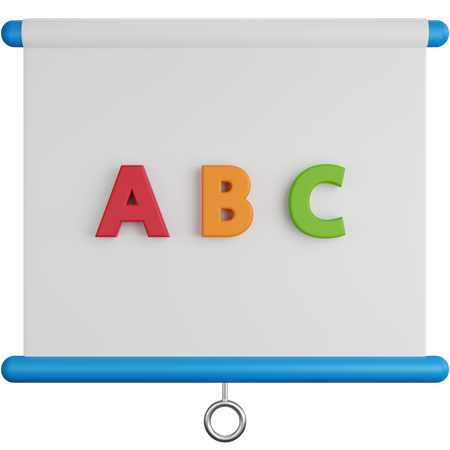 Tableau de présentation avec alphabets  3D Icon