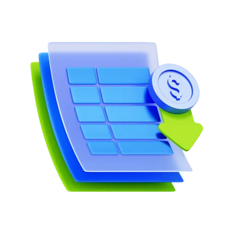 Tableau de réduction des dépenses  3D Icon