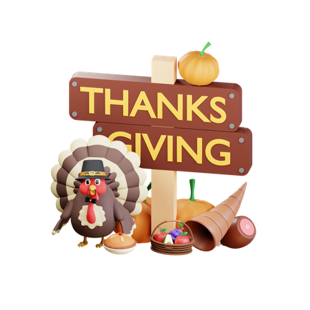 Tableau de Thanksgiving  3D Icon