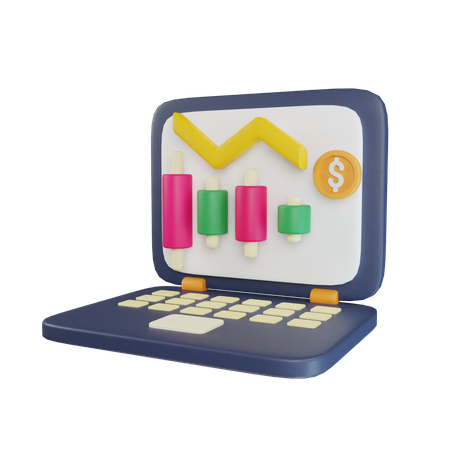 Tableau des pertes financières en ligne  3D Icon