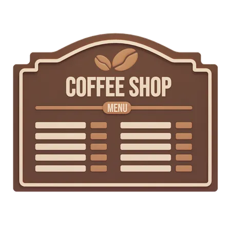 Tableau de menu du café  3D Icon