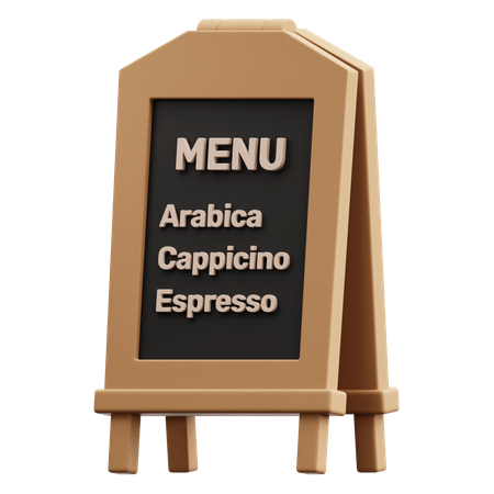 Tableau de menu du café  3D Icon