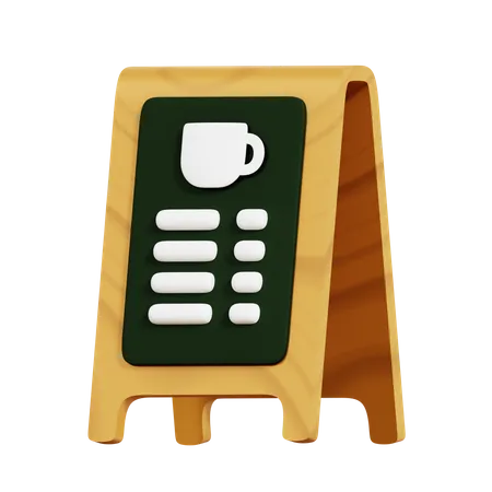 Tableau de menu du café  3D Icon