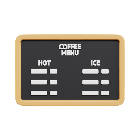 Tableau de menu du café  3D Icon