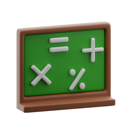 Tableau noir avec symboles mathématiques  3D Icon