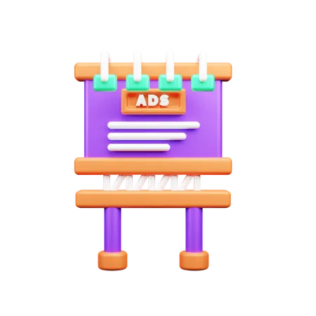 Tablero de anuncios  3D Icon