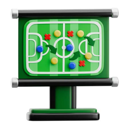 Tablero de estrategia de futbol  3D Icon