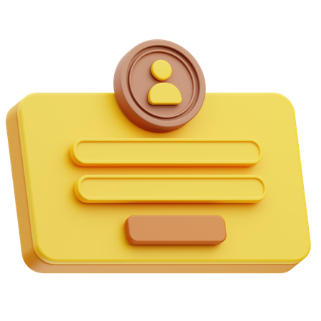 Tablero de inicio de sesión  3D Icon