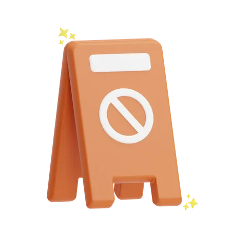 Tablero de precaución  3D Icon