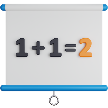 Tablero de presentación con fórmula  3D Icon