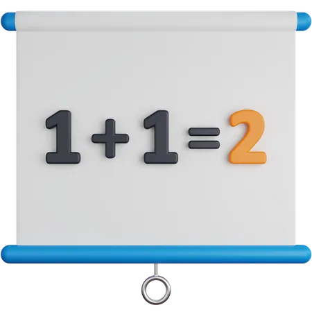 Tablero de presentación con fórmula  3D Icon