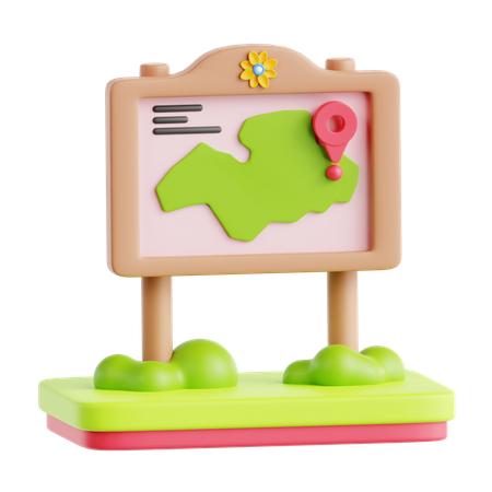 Tablero de mapa  3D Icon