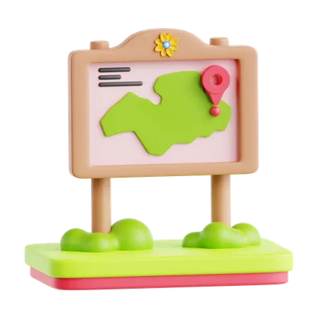 Tablero de mapa  3D Icon