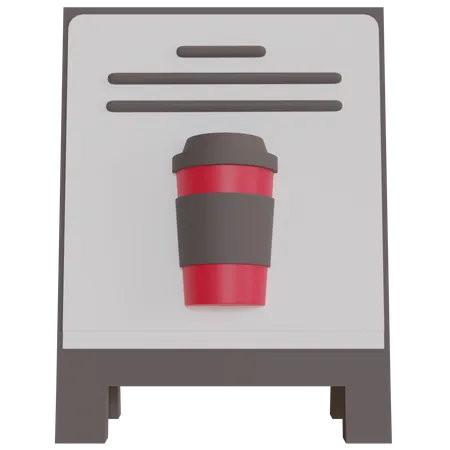 Tablero de menú de café  3D Icon