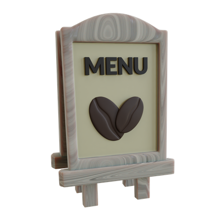 Tablero de menú de café  3D Icon