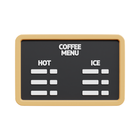 Tablero de menú de café  3D Icon