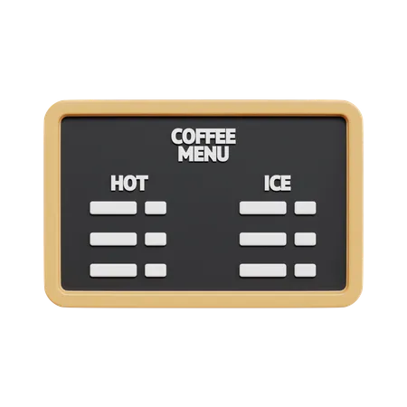 Tablero de menú de café  3D Icon