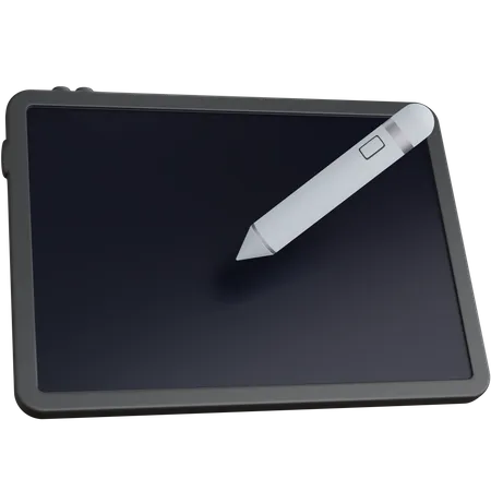3 D Rendering Tablet With Stylus Pen Isolated 3D Icon