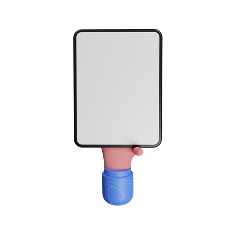 Tablet holding gesture  3D Illustration