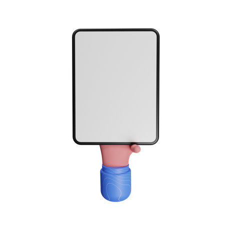 Tablet holding gesture 3D Illustration