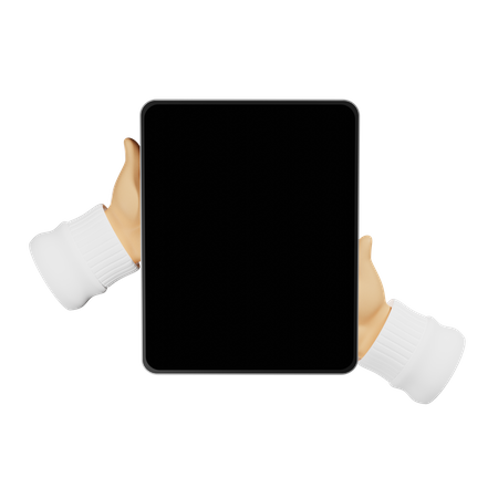 Tablet holding  hand gesture  3D Icon