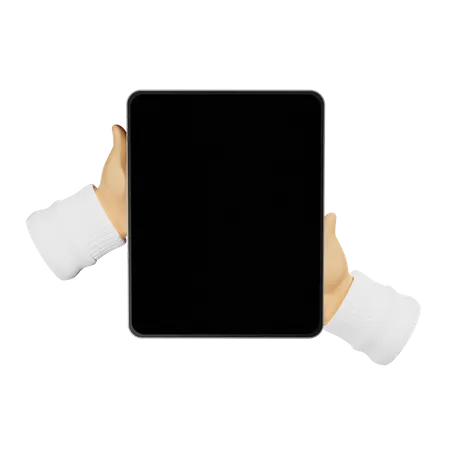 Tablet holding  hand gesture  3D Illustration